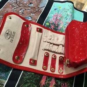 NWOT. Jewelry Travel Pouch in Red Vinyl